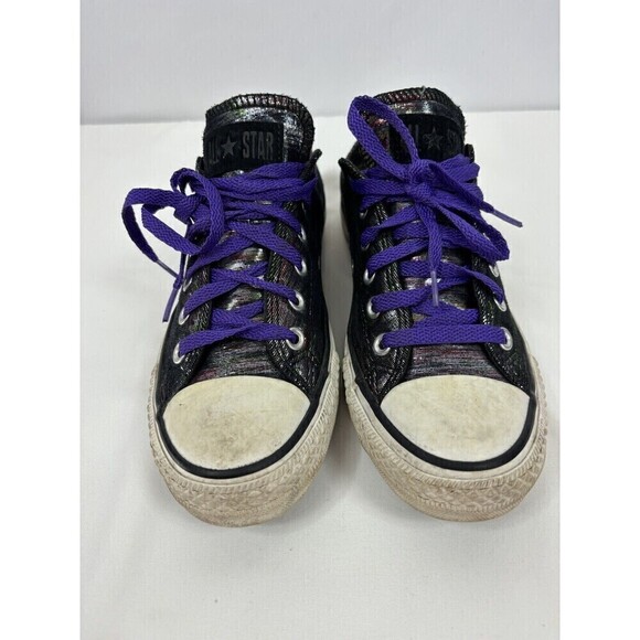 Converse All-Stars Black Multicolor Shimmer Womens 8 Low Top Lace Up Metallic - Picture 4 of 11
